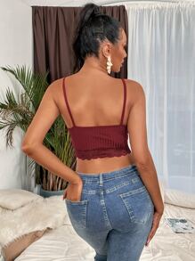 SHEIN SXY Contrast Lace Ruched Cami Top