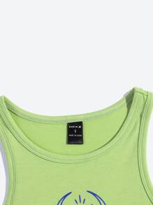 Liamashurst Butterfly Print Tank Top - Lime Green - View 4