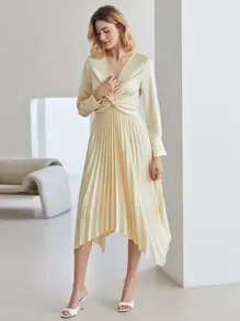 MOTF PREMIUM Vestido girante asimétrico fruncido