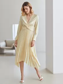 MOTF PREMIUM Vestido girante asimétrico fruncido