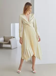 MOTF PREMIUM Vestido girante asimétrico fruncido