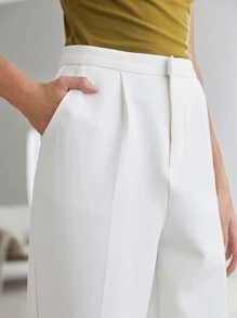 MOTF PREMIUM CROPPED TAILORED TROUSERS - White - View 7