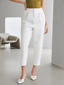 MOTF PREMIUM CROPPED TAILORED TROUSERS - White - View 8