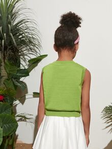 SHEIN Áo len nữ Hình học Giải trí - Màu xanh chanh - Xem 2