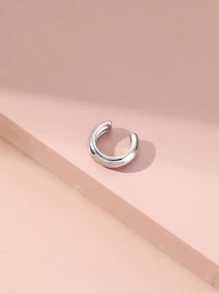 1入組極簡風格耳夾 - 銀色 - 查看 2