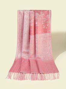 EMERY ROSE 圖案流蘇下擺圍巾 - 彩色 - 查看 1