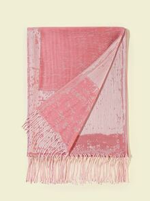 EMERY ROSE 圖案流蘇下擺圍巾 - 彩色 - 查看 2