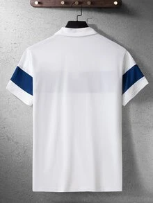 Manfinity Hombres Camisa polo con estampado de letra de dos tonos
