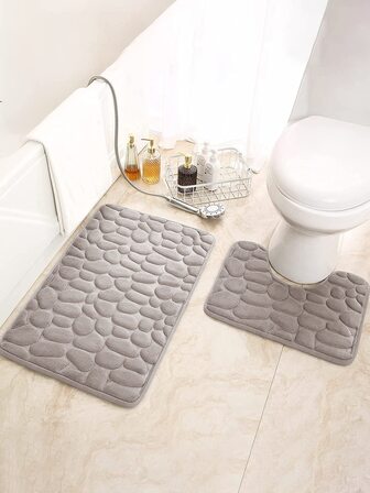 1pc Stone Pattern Anti-Slip Bath Rug Home Bathroom Decor Floor Carpet Outdoor Rug Door Mat Fall Decor Bathroom Accessories Back To School Entryway Decor