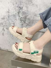 Dép Thể thao Nữ màu trơn - Màu be - Xem 3