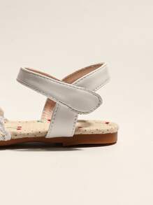 女孩鏤空踝帶平底涼鞋 - 白色 - 查看 3