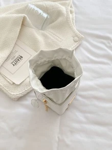 防水、輕巧、商務休閒迷你 V 型抽繩水桶包，適合青少年女孩、女大學生、菜鳥和白領，非常適合辦公室、大學、工作、商務、通勤、購物、度假