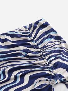 Soleia Falda con estampado de mármol con cordón