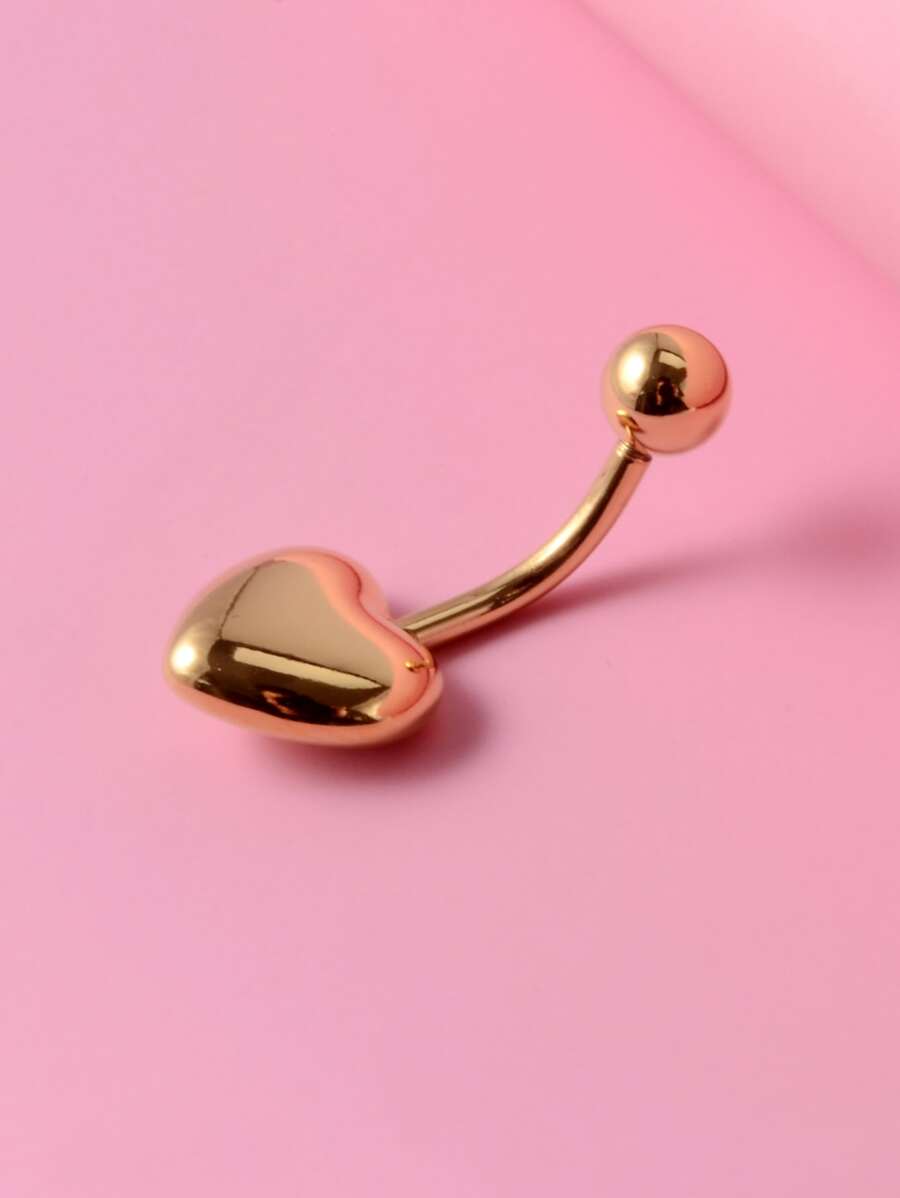 不銹鋼,愛心裝飾臍環適合女士和男士,龐克穿孔,A時尚身體鏈禮品適用於任何場合