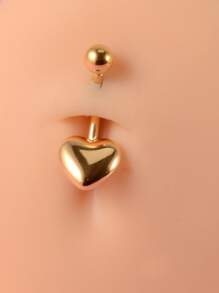 不銹鋼,愛心裝飾臍環適合女士和男士,龐克穿孔,A時尚身體鏈禮品適用於任何場合