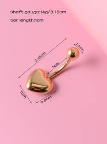 不銹鋼,愛心裝飾臍環適合女士和男士,龐克穿孔,A時尚身體鏈禮品適用於任何場合