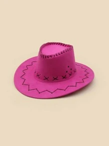 Solid Cowboy Hat - Hot Pink - View 2