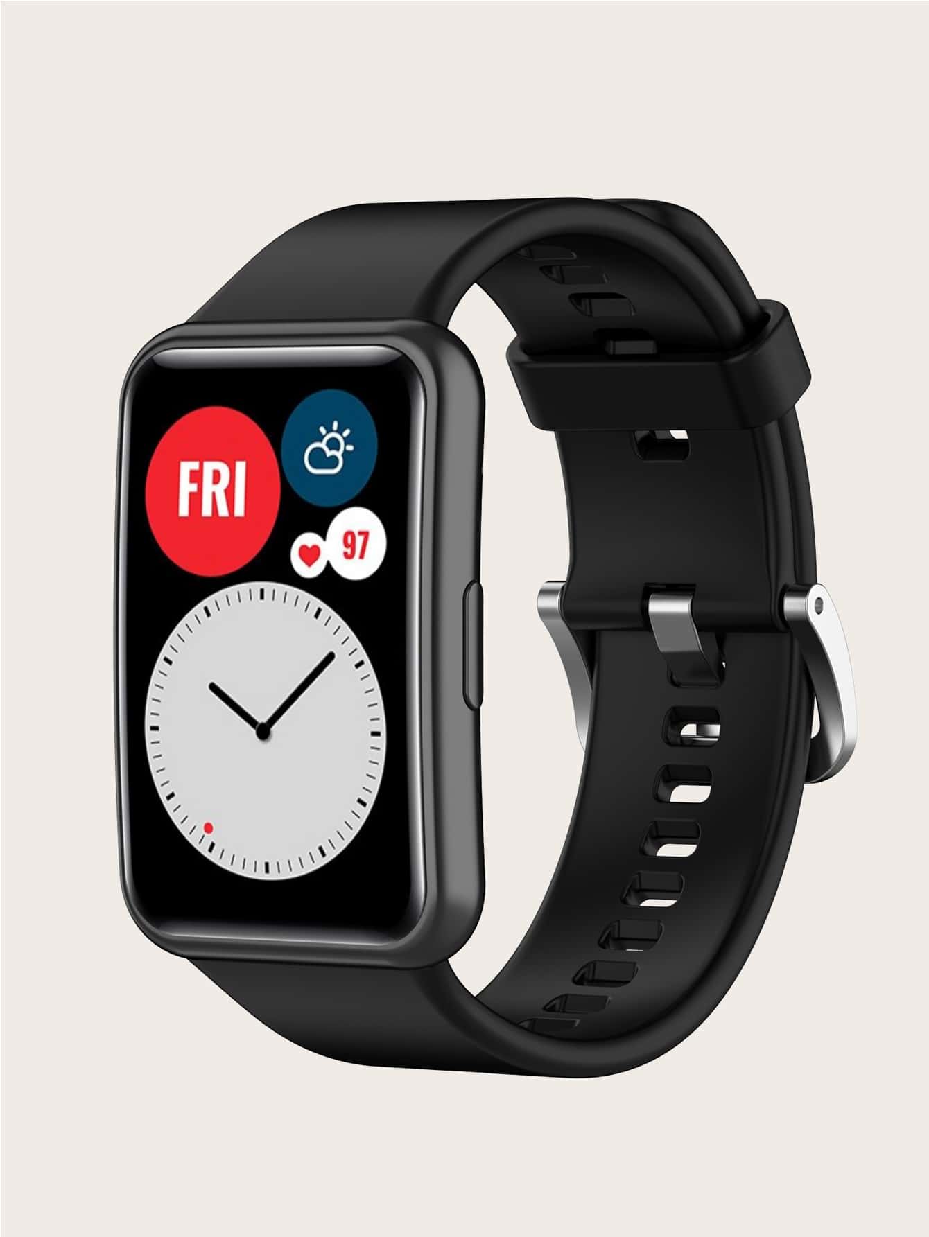 Watch Fit Silicone Watch Band With Tool, Black - Black - View 1