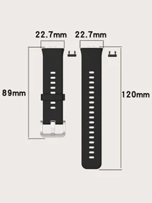 Watch Fit Silicone Watch Band With Tool, Black - Black - View 6