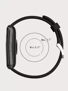 Watch Fit Silicone Watch Band With Tool, Black - Black - View 7