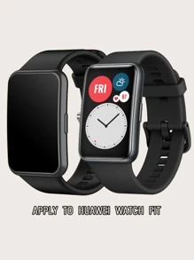 Watch Fit Silicone Watch Band With Tool, Black - Black - View 8