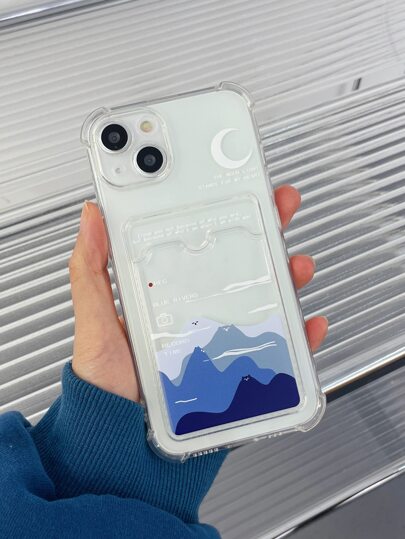 Funda para móvil montañas con estampado con ranura de tarjeta