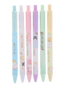 6pcs Cartoon Graphic Random Ballpoint Pen