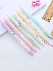 6pcs Cartoon Graphic Random Ballpoint Pen