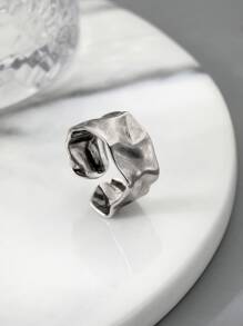 Men Wide Cuff Ring Antique Silver Copper Fashionable Popular Jewelry Gift Party - Antique Silver - View 1