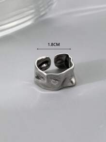 Men Wide Cuff Ring Antique Silver Copper Fashionable Popular Jewelry Gift Party - Antique Silver - View 4