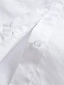 SHEIN Young Boy Single-Breasted Long Sleeve Formal Shirt With Elegant Bow Tie, Paired With Dress Pants, Fashionable For Birthday Party, Banquet, Performance, Wedding, Christening - White - View 4