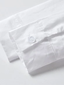 SHEIN Young Boy Single-Breasted Long Sleeve Formal Shirt With Elegant Bow Tie, Paired With Dress Pants, Fashionable For Birthday Party, Banquet, Performance, Wedding, Christening - White - View 5