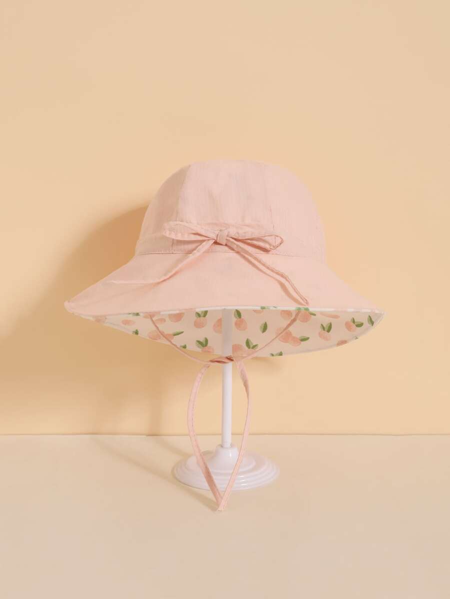 Mũ xô in hình trái cây cho bé gái mới biết đi - Màu Hồng baby - Xem 1