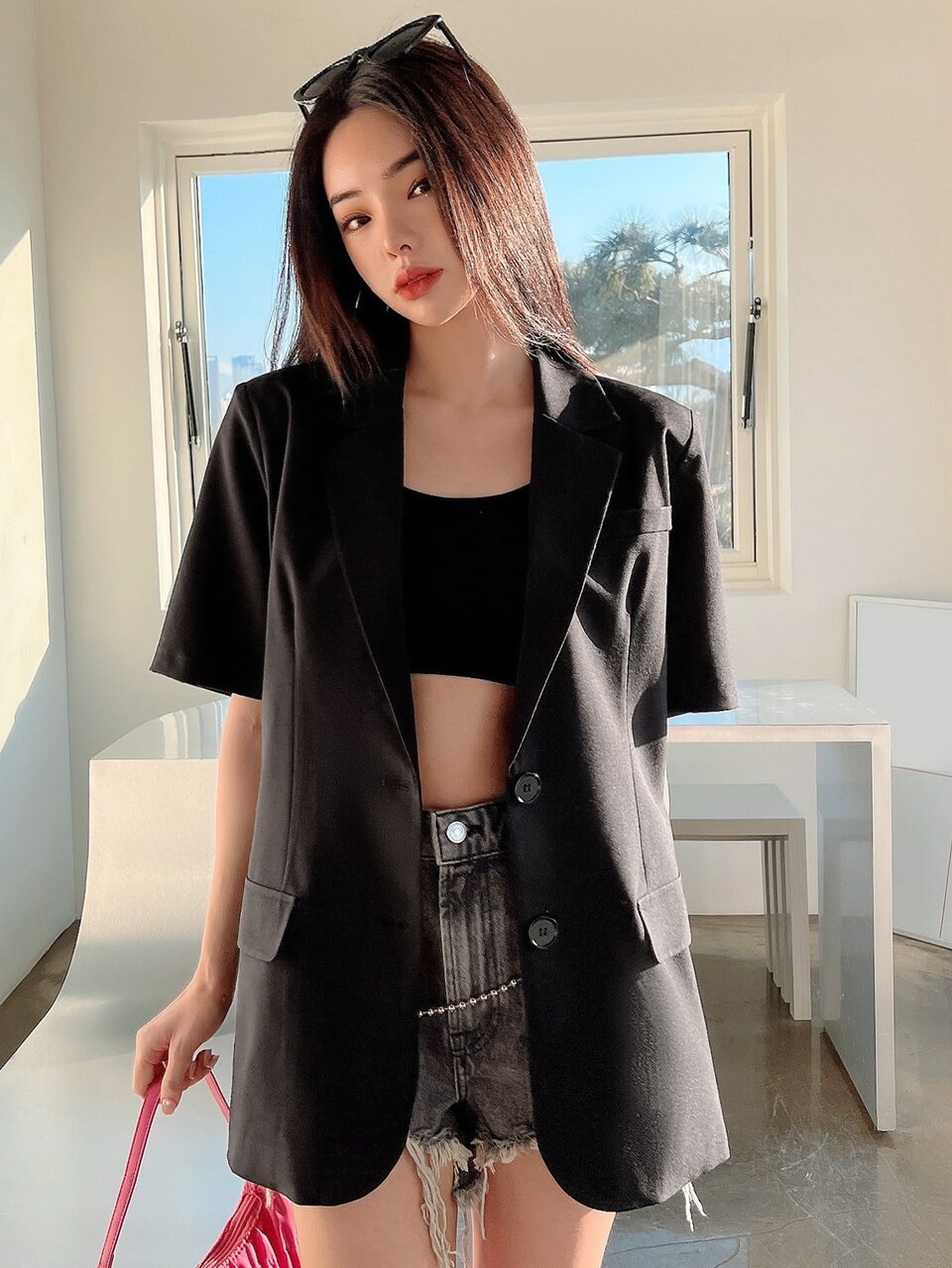 Single Breasted Flap Detail Blazer