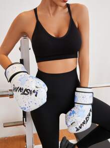 Easithlete Medium Support  Seamless Criss Cross Sports Bra - Black - View 3