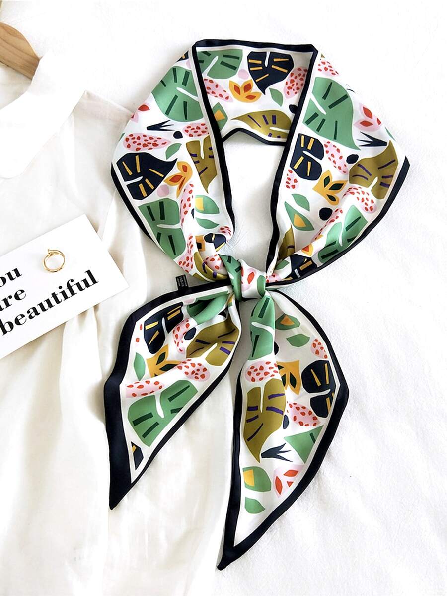 Cartoon Graphic Skinny Scarf - Multicolor - View 1