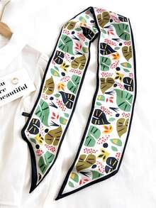 Cartoon Graphic Skinny Scarf - Multicolor - View 2