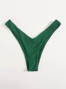 SHEIN Swim 高衩泳衣下裝 - 墨綠色 - 查看 1