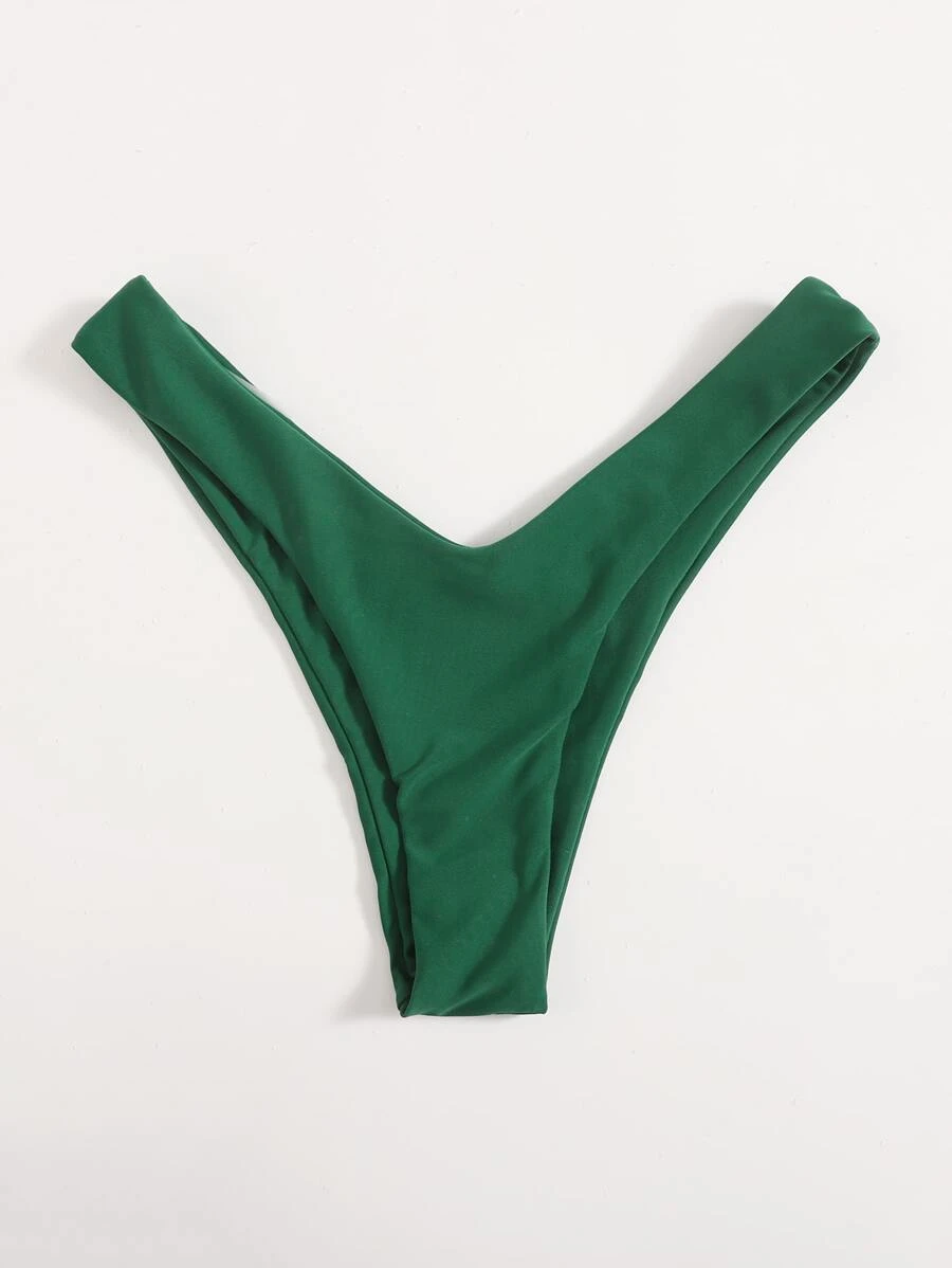 SHEIN Swim 高衩泳衣下裝 - 墨綠色 - 查看 1