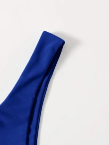 SHEIN Swim Summer Beach High Cut Bikini Bottom - Royal Blue - View 4