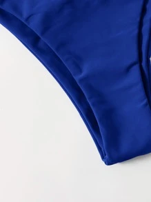 SHEIN Swim Summer Beach High Cut Bikini Bottom - Royal Blue - View 5