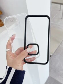 Vỏ điện thoại trong suốt khung tương phản - màu đen - Xem 2