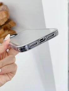 Vỏ điện thoại trong suốt khung tương phản - màu đen - Xem 3