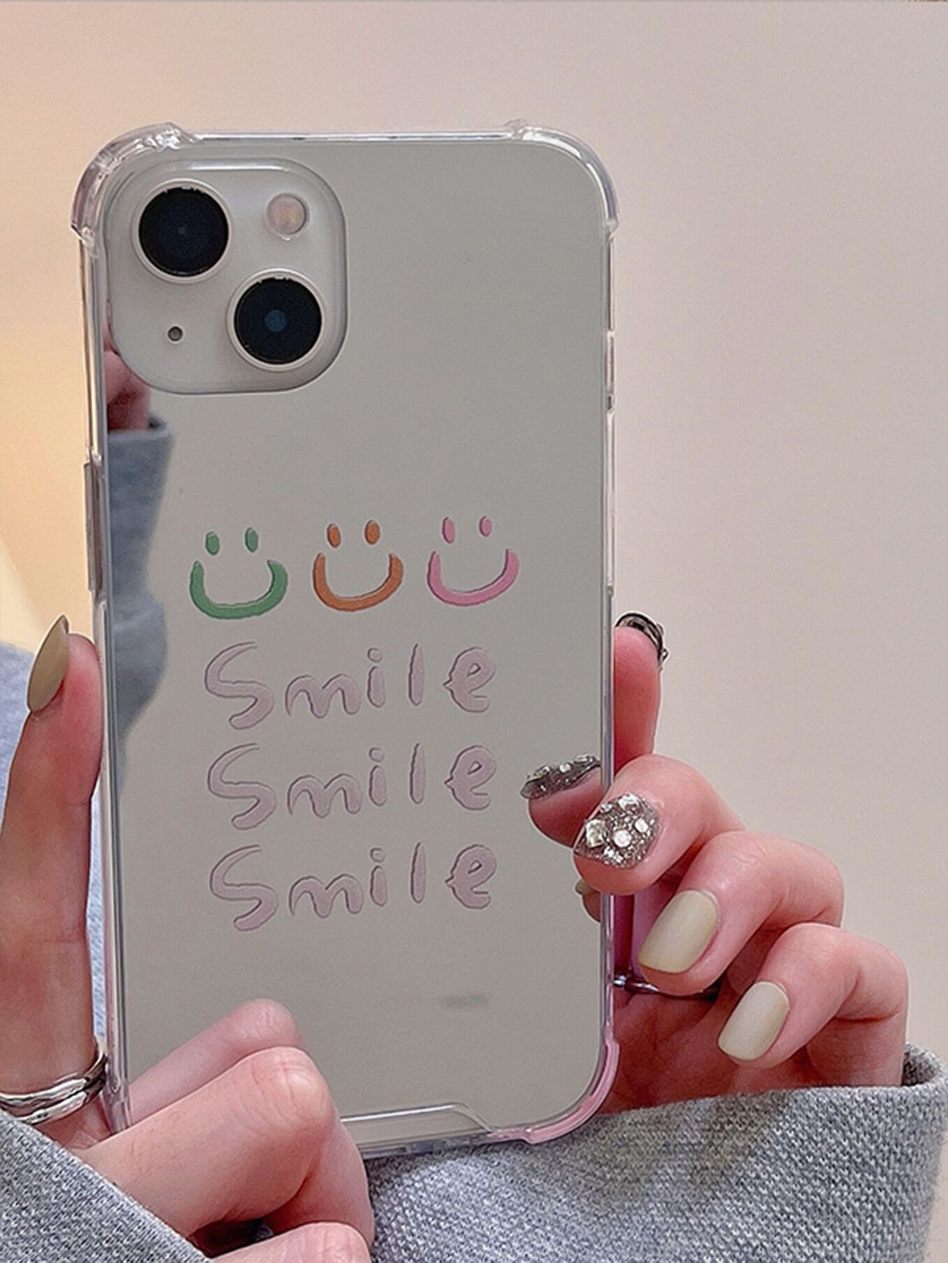 字母圖案鏡面手機殼 - 彩色 - 查看 1