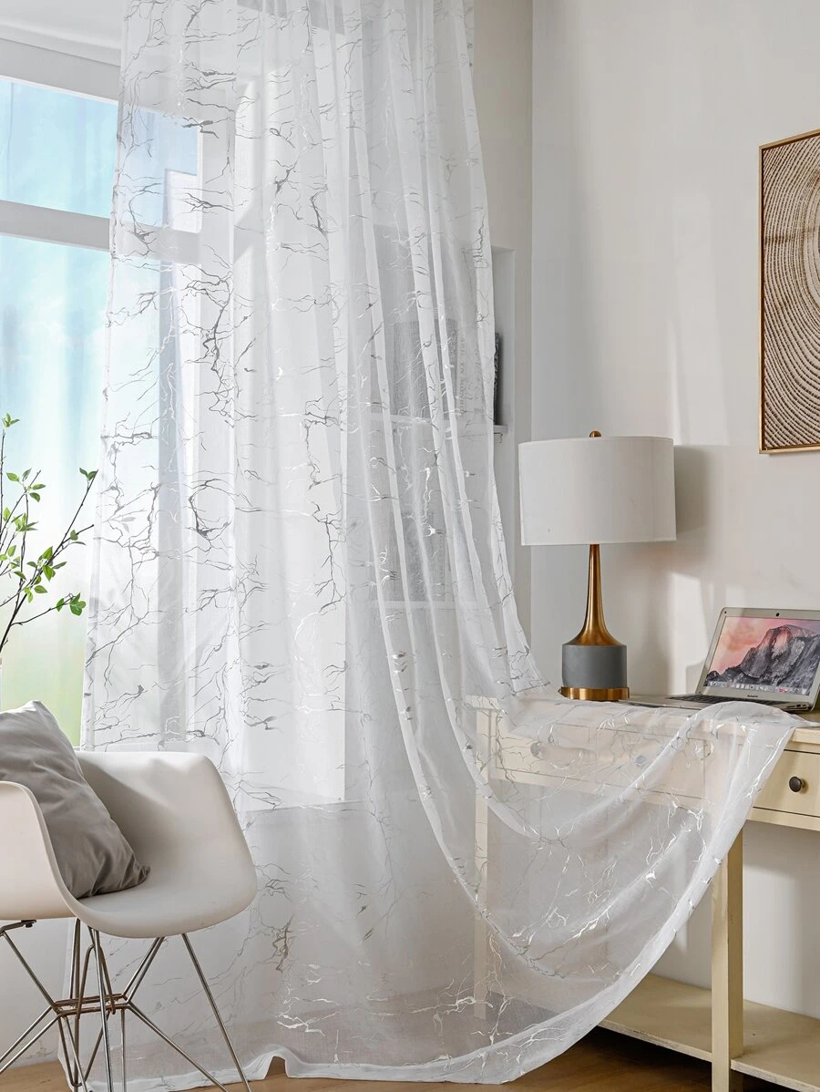 金屬質感單片透視窗簾