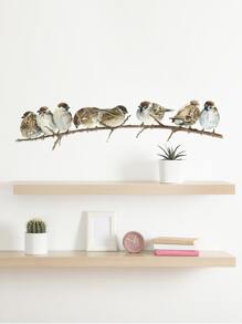 1入組鳥印花牆貼 - 彩色 - 查看 2