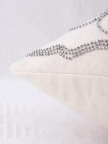 1 件万圣节装饰南瓜箔印花毛绒抱枕套，适用于客厅、卧室、沙发、感恩节 - 米色 - 查看 2