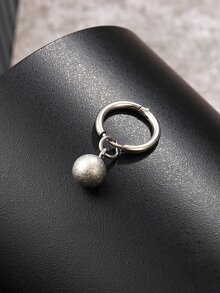 Bông tai Charm Ball tròn dành cho nam - Bạc - Xem 1