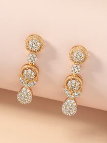 Hoa tai Khối Zirconia  Trang trí - Vàng - Xem 1