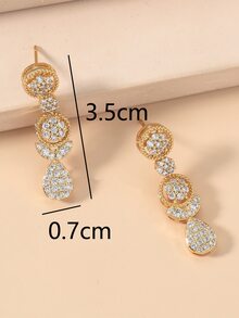 Hoa tai Khối Zirconia  Trang trí - Vàng - Xem 3